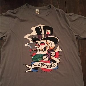 Ed Hardy Christian Audigier Skull Ace Dice T-Shirt